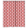 thumbnail image 1 of Ganma Coral Red Quatroleavian Quatrefoil Pattern Shower Curtain Polyester Fabric Bathroom Shower Curtain 60x72 inches, 1 of 3