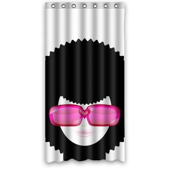 Ganma Cute Girl Shower Curtain Polyester Fabric Bathroom Shower Curtain 36x72 inches