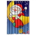 thumbnail image 1 of Ganma Cute Moon Boat With Senta Claus With Shining Star Blue Sky Merry Christmas Shower Curtain Polyester Fabric Bathroom Shower Curtain 48x72 inches, 1 of 3