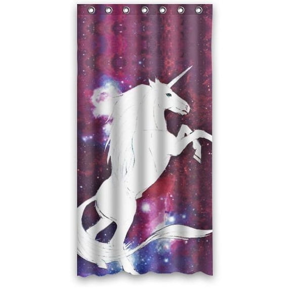 Ganma Cute Nebula Galaxy Space Unicorn Theme Print Shower Curtain Polyester Fabric Bathroom Shower Curtain 36x72 inches