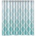 thumbnail image 1 of Ganma Cute Teal Fade Moroccan Tile Quatrefoil Christmas Shower Curtain Polyester Fabric Bathroom Shower Curtain 66x72 inches, 1 of 3