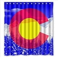 thumbnail image 1 of Ganma Design Colorado Flag Blue Pattern Shower Curtain Polyester Fabric Bathroom Shower Curtain 66x72 inches, 1 of 3
