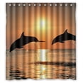 thumbnail image 1 of Ganma Dolphin Ocean Sunset Shower Curtain Polyester Fabric Bathroom Shower Curtain 66x72 inches, 1 of 3