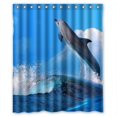 thumbnail image 1 of Ganma Dolphins Sea Waves Sky Animals Shower Curtain Polyester Fabric Bathroom Shower Curtain 60x72 inches, 1 of 3