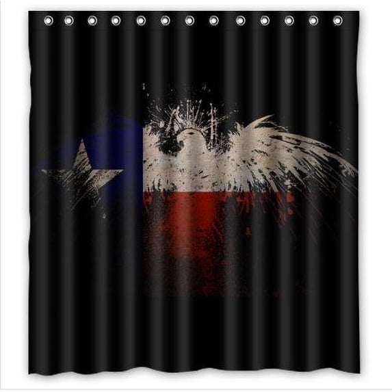 Ganma Eagle Flag Texas State Flag Shower Curtain Polyester Fabric Bathroom Shower Curtain 66x72 inches