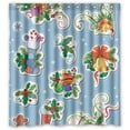 thumbnail image 1 of Ganma Fabulous Merry Christmas Background Shower Curtain Polyester Fabric Bathroom Shower Curtain 66x72 inches, 1 of 3