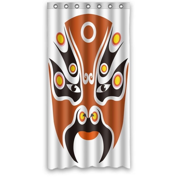 Ganma Facial Makeup in Beijing Opera Shower Curtain Polyester Fabric Bathroom Shower Curtain 36x72 inches