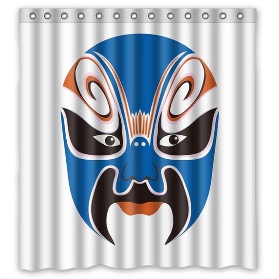 Ganma Facial Makeup in Beijing Opera Shower Curtain Polyester Fabric Bathroom Shower Curtain 66x72 inches