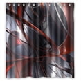 thumbnail image 1 of Ganma Frenzy red-brown lines Shower Curtain Polyester Fabric Bathroom Shower Curtain 66x72 inches, 1 of 3