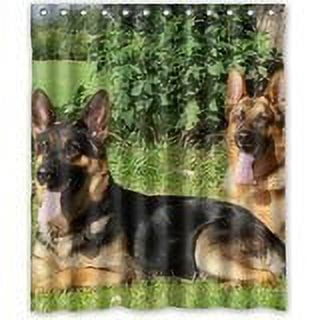 Ganma German Shepherd Dog Shower Curtain Polyester Fabric Bathroom Shower Curtain 60x72 inches