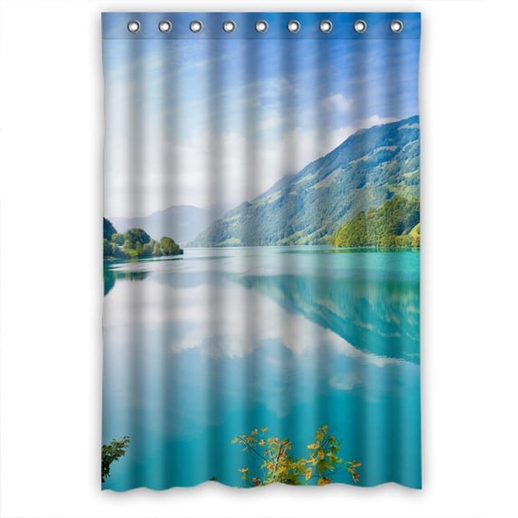 Ganma Glam Blue World Shower Curtain Polyester Fabric Bathroom Shower Curtain 48x72 inches