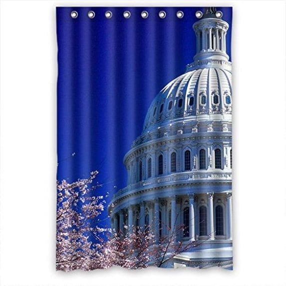 Ganma Glam Building Design Shower Curtain Polyester Fabric Bathroom Shower Curtain 48x72 inches