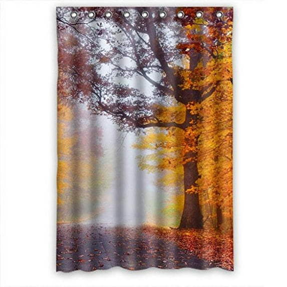 Ganma Glam Misty Autumn Forest Shower Curtain Polyester Fabric Bathroom Shower Curtain 48x72 inches