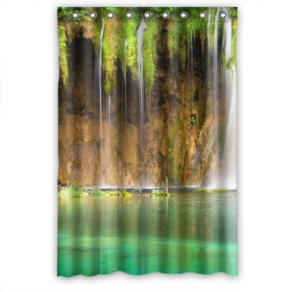 Ganma Glam Silk Waterfalls Shower Curtain Polyester Fabric Bathroom Shower Curtain 48x72 inches