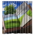 thumbnail image 1 of Ganma Green artistic conception book Shower Curtain Polyester Fabric Bathroom Shower Curtain 66x72 inches, 1 of 3