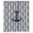 thumbnail image 1 of Ganma Grey Moroccan Tile Quatrefoil With Anchor Pattern Shower Curtain Polyester Fabric Bathroom Shower Curtain 60x72 inches, 1 of 3