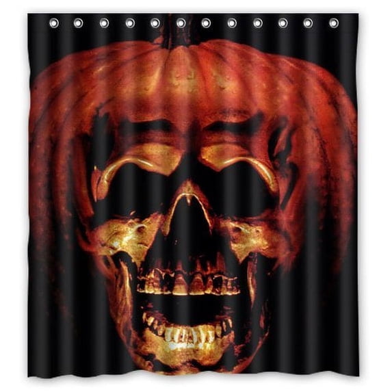 Ganma Halloween Skull Festive Shower Curtain Polyester Fabric Bathroom Shower Curtain 66x72 inches