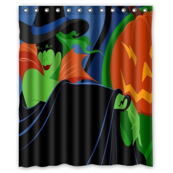 Ganma Halloween Witch Shower Curtain Polyester Fabric Bathroom Shower Curtain 66x72 inches