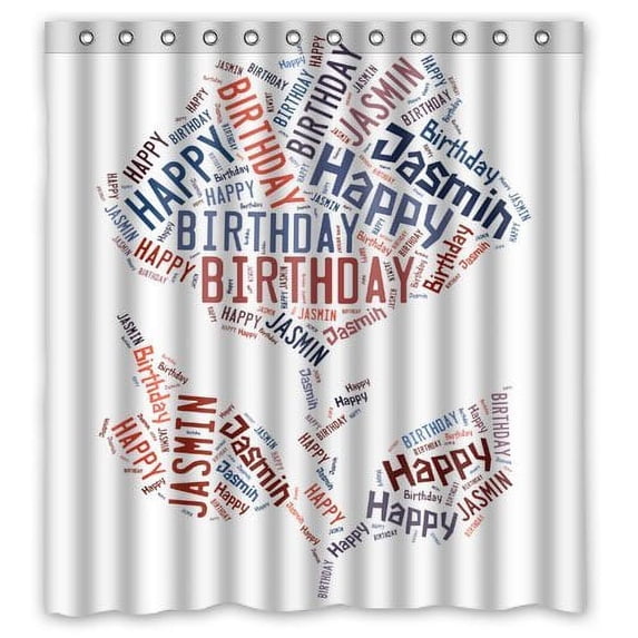 Ganma Happy Birthday To You Shower Curtain Polyester Fabric Bathroom Shower Curtain 66x72 inches