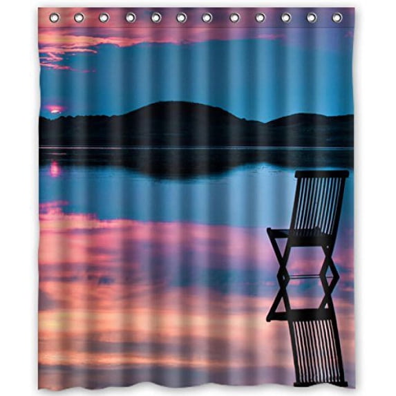 Ganma Hot A Rocking Chair Tranquil In Lake Shower Curtain Polyester Fabric Bathroom Shower Curtain 66x72 inches