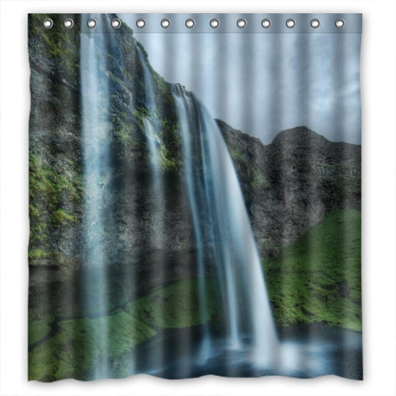 Ganma Iceland waterfall Shower Curtain Polyester Fabric Bathroom Shower Curtain 66x72 inches