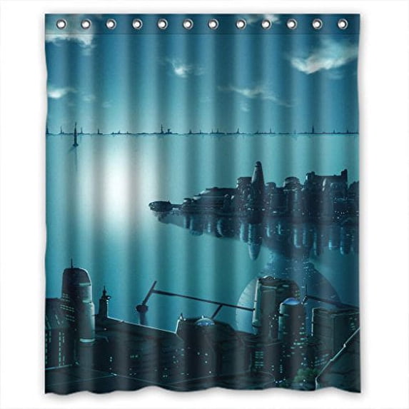 Ganma Imagine City Shower Curtain Polyester Fabric Bathroom Shower Curtain 60x72 inches