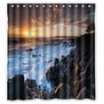 thumbnail image 1 of Ganma Innovation Beautiful Sunset Beach Ocean Sea Rocks Shower Curtain Polyester Fabric Bathroom Shower Curtain 66x72 inches, 1 of 3