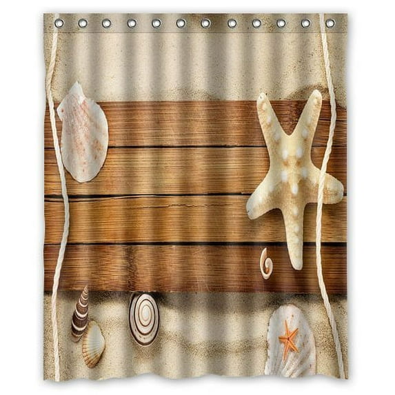 Ganma Innovation Conch Shell Beach Shower Curtain Polyester Fabric Bathroom Shower Curtain 60x72 inches