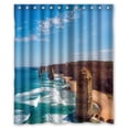 thumbnail image 1 of Ganma Innovation Ocean Waves Rocks Beach Shower Curtain Polyester Fabric Bathroom Shower Curtain 60x72 inches, 1 of 3