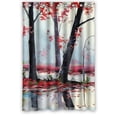 thumbnail image 1 of Ganma It autumn river trees red Shower Curtain Polyester Fabric Bathroom Shower Curtain 48x72 inches, 1 of 3