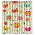 thumbnail image 1 of Ganma King Queen Green Floral Flying Butterfly And Flowers Shower Curtain Polyester Fabric Bathroom Shower Curtain 66x72 inches, 1 of 3