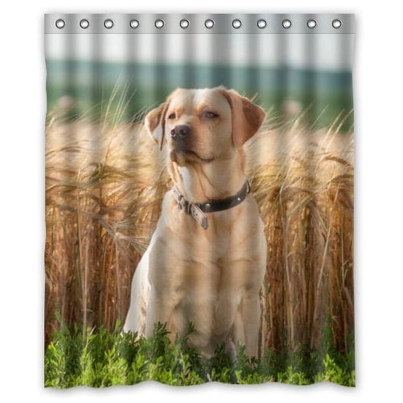 Ganma Labrador Retriever Shower Curtain Polyester Fabric Bathroom Shower Curtain 60x72 inches