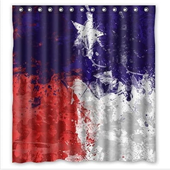 Ganma Lawrence Tes State Flag Pattern Design Shower Curtain Polyester Fabric Bathroom Shower Curtain 66x72 inches