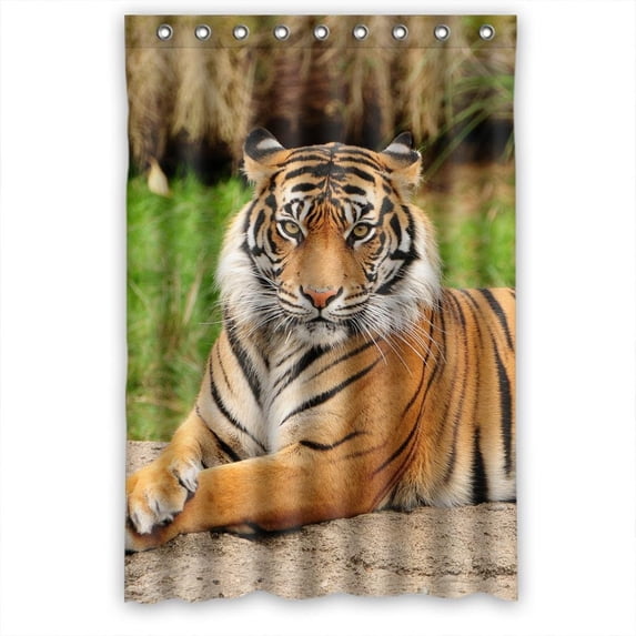 Ganma Lazy Tiger Shower Curtain Polyester Fabric Bathroom Shower Curtain 48x72 inches