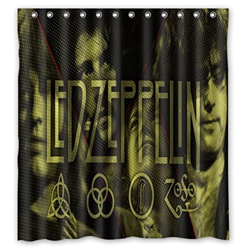 Ganma Led Zeppelin Shower Curtain Polyester Fabric Bathroom Shower Curtain 66x72 inches