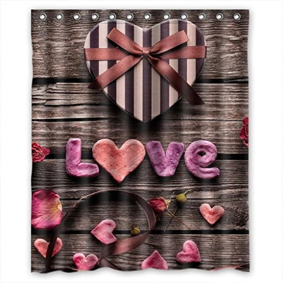 Ganma Love Present Shower Curtain Polyester Fabric Bathroom Shower Curtain 60x72 inches