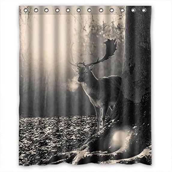 Ganma Morning Antelope Shower Curtain Polyester Fabric Bathroom Shower Curtain 60x72 inches