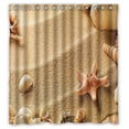 thumbnail image 1 of Ganma Most Beautiful Design Love Beach Sand Seashells Shower Curtain Polyester Fabric Bathroom Shower Curtain 66x72 inches, 1 of 3