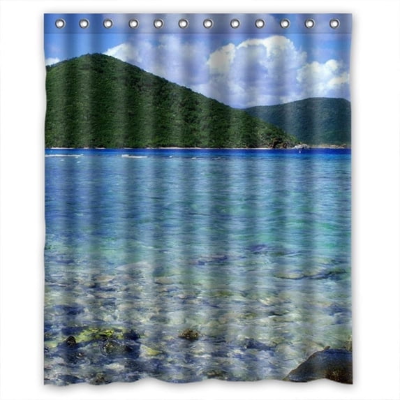 Ganma Nature blue Shower Curtain Polyester Fabric Bathroom Shower Curtain 60x72 inches