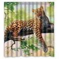 thumbnail image 1 of Ganma Oil Art Painting Leopard Resting In The Tree Animal Art Shower Curtain Polyester Fabric Bathroom Shower Curtain 66x72 inches, 1 of 3