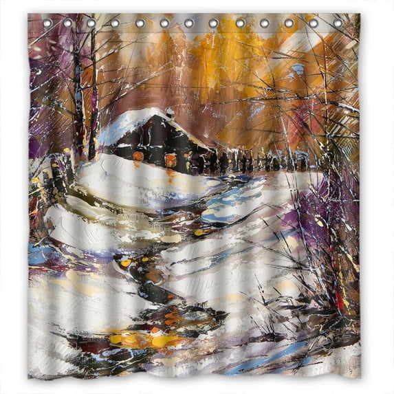Ganma Oil painting Shower Curtain Polyester Fabric Bathroom Shower Curtain 60x72 inches