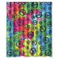 thumbnail image 1 of Ganma Peace Sign Tie Dye Shower Curtain Polyester Fabric Bathroom Shower Curtain 60x72 inches, 1 of 3