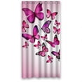 thumbnail image 1 of Ganma Pink Butterflies Shower Curtain Polyester Fabric Bathroom Shower Curtain 36x72 inches, 1 of 3