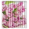 thumbnail image 1 of Ganma Pink Flower Shower Curtain Polyester Fabric Bathroom Shower Curtain 66x72 inches, 1 of 3