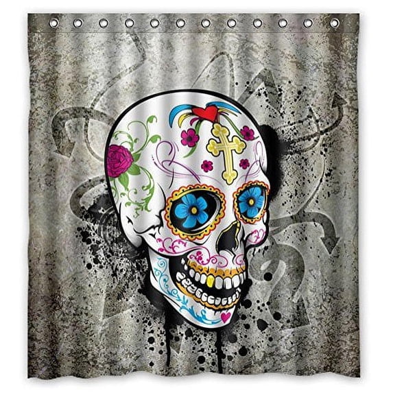 Ganma Printed Pirate Skull Cool Pictures Shower Curtain Polyester Fabric Bathroom Shower Curtain 66x72 inches