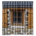 thumbnail image 1 of Ganma Retro Style Old Wooden Window Shower Curtain Polyester Fabric Bathroom Shower Curtain 66x72 inches, 1 of 3