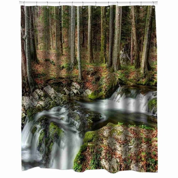 Ganma River Nature Shower Curtain Polyester Fabric Bathroom Shower Curtain 60x72 inches