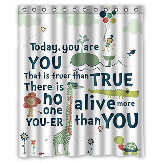 Ganma Saoor Quotes Pattern Shower Curtain Polyester Fabric Bathroom Shower Curtain 60x72 inches