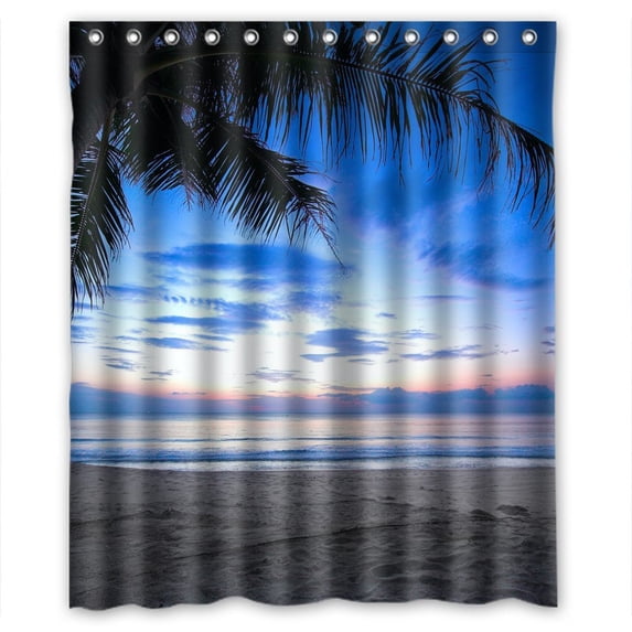 Ganma Sea Sky Caribbean Palma Trunk tree Beach Trees Nature Shower Curtain Polyester Fabric Bathroom Shower Curtain 60x72 inches