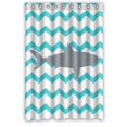 thumbnail image 1 of Ganma Shark Chevron Shower Curtain Polyester Fabric Bathroom Shower Curtain 60x72 inches, 1 of 3